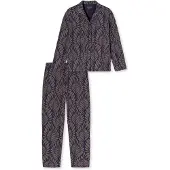 Schiesser Pyjama ' Interlock ' beige foncé / bleu foncé