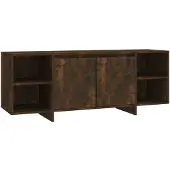 vidaXL Armoire TV chêne fumé 130x35x50 cm bois composite