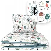 ANKRAS Ensemble de literie enfant 160x120cm Chemin du Hérisson Coton