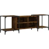 vidaXL Armoire TV chêne fumé 153x37x50 cm Bois composite