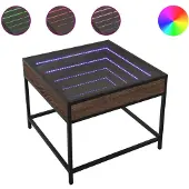 vidaXL Table basse avec Infinity-LED brun imitation chêne 50x50x41 cm