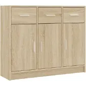 vidaXL Sideboard chêne Sonoma 91x28x75 cm Bois composite