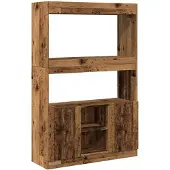 vidaXL Buffet haut vieux bois 92x33x140 cm bois d'ingénierie