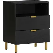 vidaXL Table de chevet noir 50x33x62 cm bois d'ingénierie