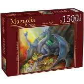 Magnolia Puzzle Dragon bleu et trésor - 1500 Teile Puzzle