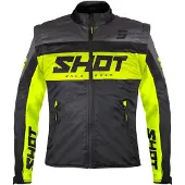 Shot Race Gear Veste Softshell légère Shot pour motocross, noire/jaune néon, taille S