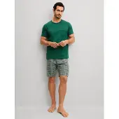 Calida Pyjama court 'Relax Imprint' jade