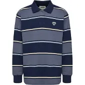 Hummel Loose Striped Long Sleeve Polo Bleu 104 cm Enfants