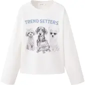 Mango KIDS T-Shirt 'TREND' bleu-gris / noir / blanc