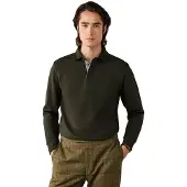 Hackett London pour homme. HM5700021 Polo rugby Woven Pocket Trim vert (S), Casuel, Coton, Manche longue