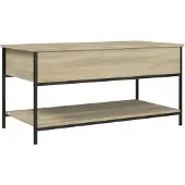 vidaXL Table basse chêne Sonoma 100x50x50 cm bois composite et métal