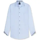 Olymp Luxor Modern Fit Chemise bleu, Faux uni