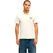 Quiksilver Stretch Short Sleeve Polo Beige,Blanc L Homme
