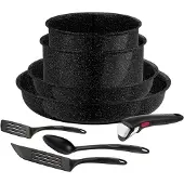 Tefal L26498, Assortiment, Noir, Aluminium, Vitrocéramique, Amovible, Vitrocéramique, Électrique, Gaz, Halogène, Induction