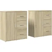 vidaXL Sideboards 2 pcs. chêne Sonoma 60x31x70 cm bois composite