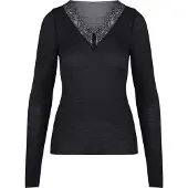 Hunkemoller Chemise de nuit 'V-neck with Cashmere' noir
