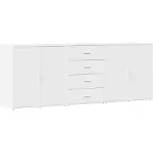 vidaXL Sideboards 3 pcs. Blanc Bois composite