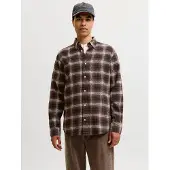 Jack & Jones Chemise 'JJEField' chocolat / noir / blanc