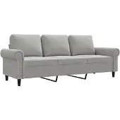 vidaXL Canapé 3 places gris clair 180 cm velours