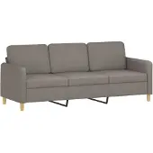 vidaXL Canapé à 3 places Taupe 180 cm Tissu