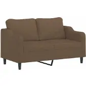 vidaXL Canapé 2 places brun 140 cm Tissu