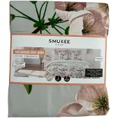 Smukee Ensemble de literie microfibre 220x200 fleurs blanches