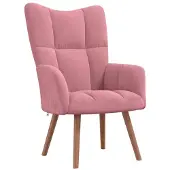 vidaXL Fauteuil relax rose velours