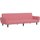 vidaXL Canapé-lit à 2 places rose velours