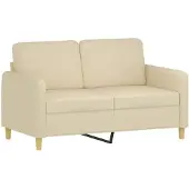 vidaXL Canapé à 2 places Crème 120 cm Tissu