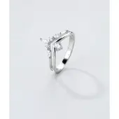 Hey Happiness Bague 'Crown' argent