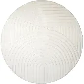 FRAAI Tapis scandinave rond | Charm Curves Blanc | Ø 100cm | Blanc | Synthétique | Rond