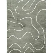 FRAAI Tapis lavable – Myrre Swirl Vert | 230x330cm | Vert | Rectangulaire | Tapis