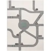 Little Olly Tapis chambre d'enfant | Bowie Highway Crème | 80x150cm | Crème | Rectangulaire | Tapis enfants