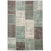 De Onlinewinkelier b.v. Volero - Tapis Patchwork - Vert Printemps/Gris | Élégant - 80x150cm