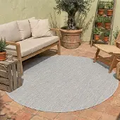 NATURL. Volero - Tapis d'extérieur rond - Costa Grey | Étanche! - Ø 100cm