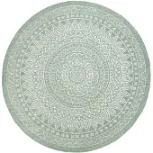 FRAAI Tapis d'extérieur rond | Summer Azteca Vert | Ø 100cm | Vert | Rond | Tapis d'extérieur