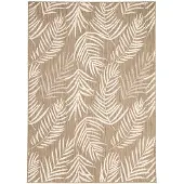 FRAAI Tapis d'extérieur | Malta Leaves Naturel | 120x170cm | Crème | Rectangulaire | Tapis d'extérieur