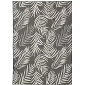 FRAAI Tapis d'extérieur | Malta Leaves Noir | 120x170cm | Noir | Rectangulaire | Tapis d'extérieur