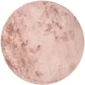 NATURL. Tapis rond à poils longs | Comfy Supreme Rose | Ø 80cm | Rose | Polyester | Rond