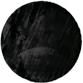 NATURL. Tapis rond à poils longs | Comfy Supreme Noir | Ø 120cm | Noir | Polyester | Rond