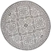 FRAAI Tapis d'extérieur rond | Summer Oriental Gris | Ø 280cm | Gris | Rond | Tapis d'extérieur