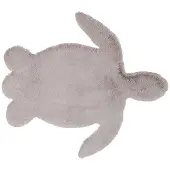 Little Olly Tapis enfant | Huggy Turtle Gris | 80x90cm | Gris | Forme libre | Tapis enfants