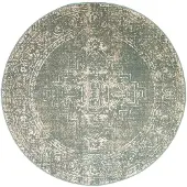 FRAAI Tapis rond vintage | Spring Ethnic Vert/Crème | Ø 240cm | Vert | Rond | Tapis