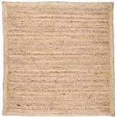 NATURL. Tapis en jute | Fair Carré Naturel | 120x120cm | Marron | Carré | Tapis