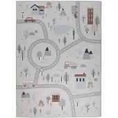 Little Olly Tapis voiture enfant | Rocky Ride Blanc | 80x150cm | Blanc | Rectangulaire | Tapis enfants
