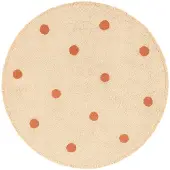 Little Olly Tapis rond pour chambre d’enfant – Lou Dots Terracotta | Ø 140cm | Terracotta | Rond | Tapis enfants