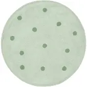 Little Olly Tapis rond pour chambre d’enfant – Lou Dots Vert | Ø 140cm | Vert | Rond | Tapis enfants