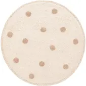 Little Olly Tapis rond pour chambre d'enfant – Lou Dots Taupe | Ø 80cm | Taupe | Rond | Tapis enfants