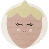 Little Olly Tapis pour enfants lavable – Berry Fraise Rose | Ø 80cm | Rose | Forme libre | Tapis enfants