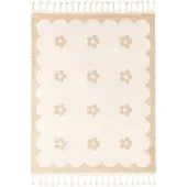 Little Olly Tapis lavable pour enfant | Moos Flower Crème | 200x290cm | Crème | Rectangulaire | Tapis enfants